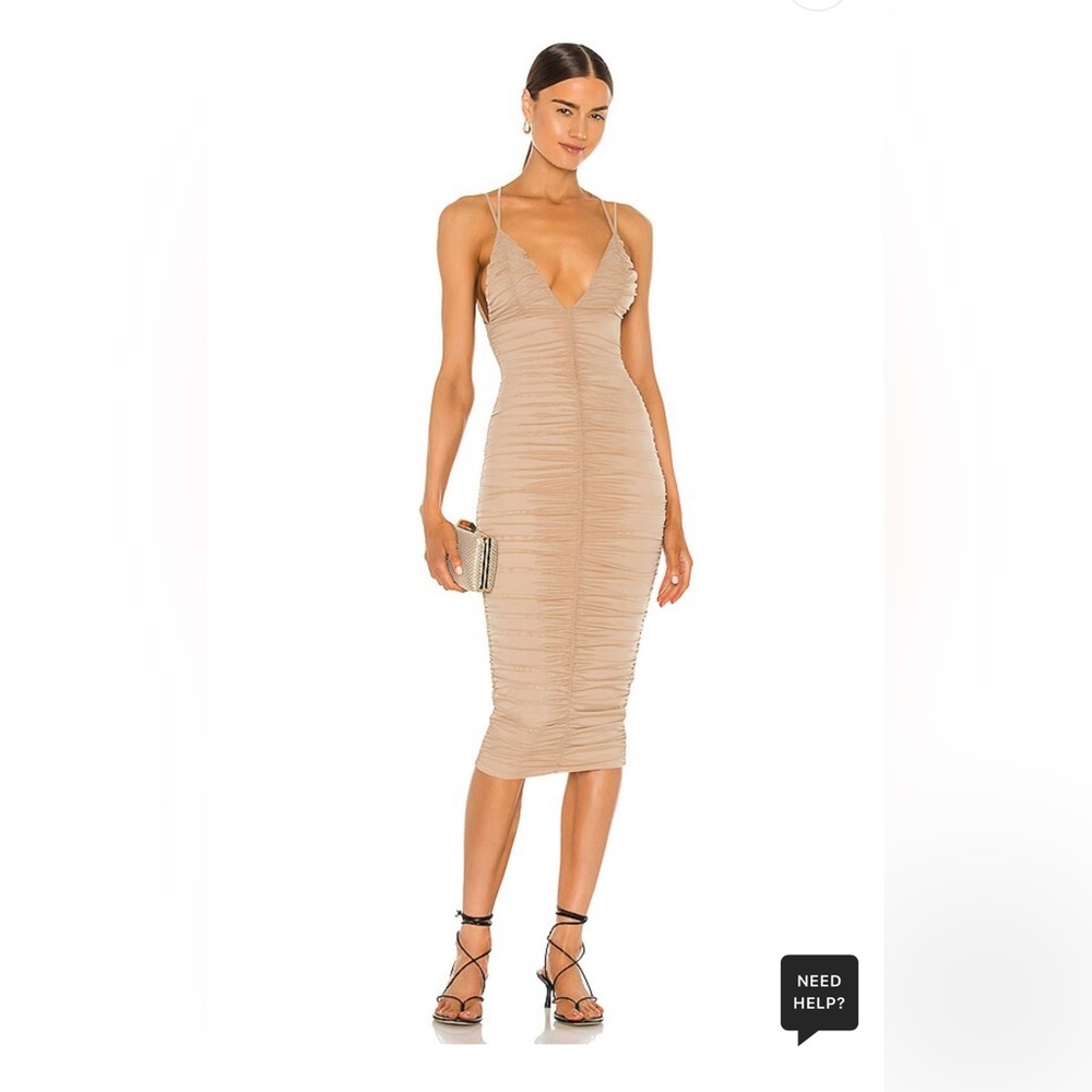 Michael Costello X Revolve Fiji Midi Dress in Taupe XS